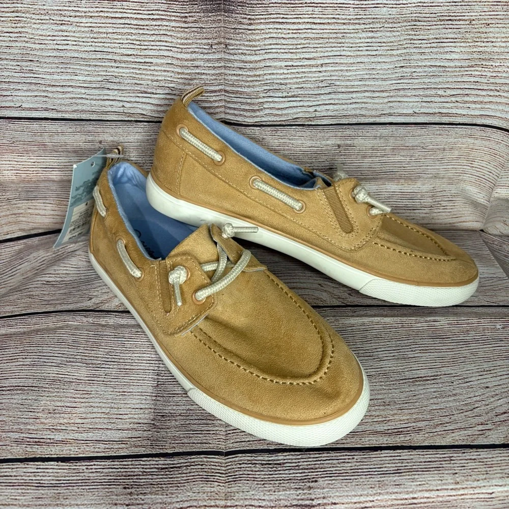 Cat & Jack Tan Sandals with Moccasin Stitching